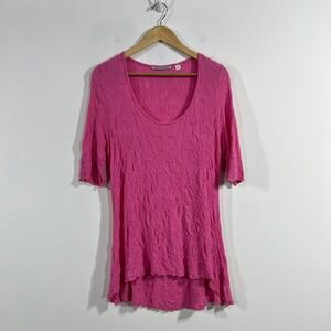 Sno Skins Artsy Fairy Boho Crinkle Textured Scoop Neck High Low Top Womens Small